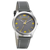 Sonata Men's Watch Analog Grey Dial With Grey Leather Strap, 77063SL08